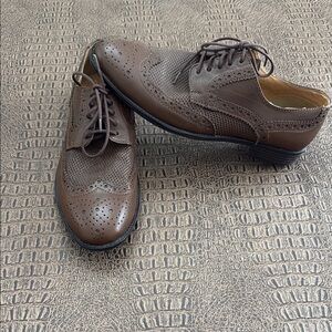 Steve Madden Men’s Brown Leather Wingtip Oxford Shoes Size 8.5